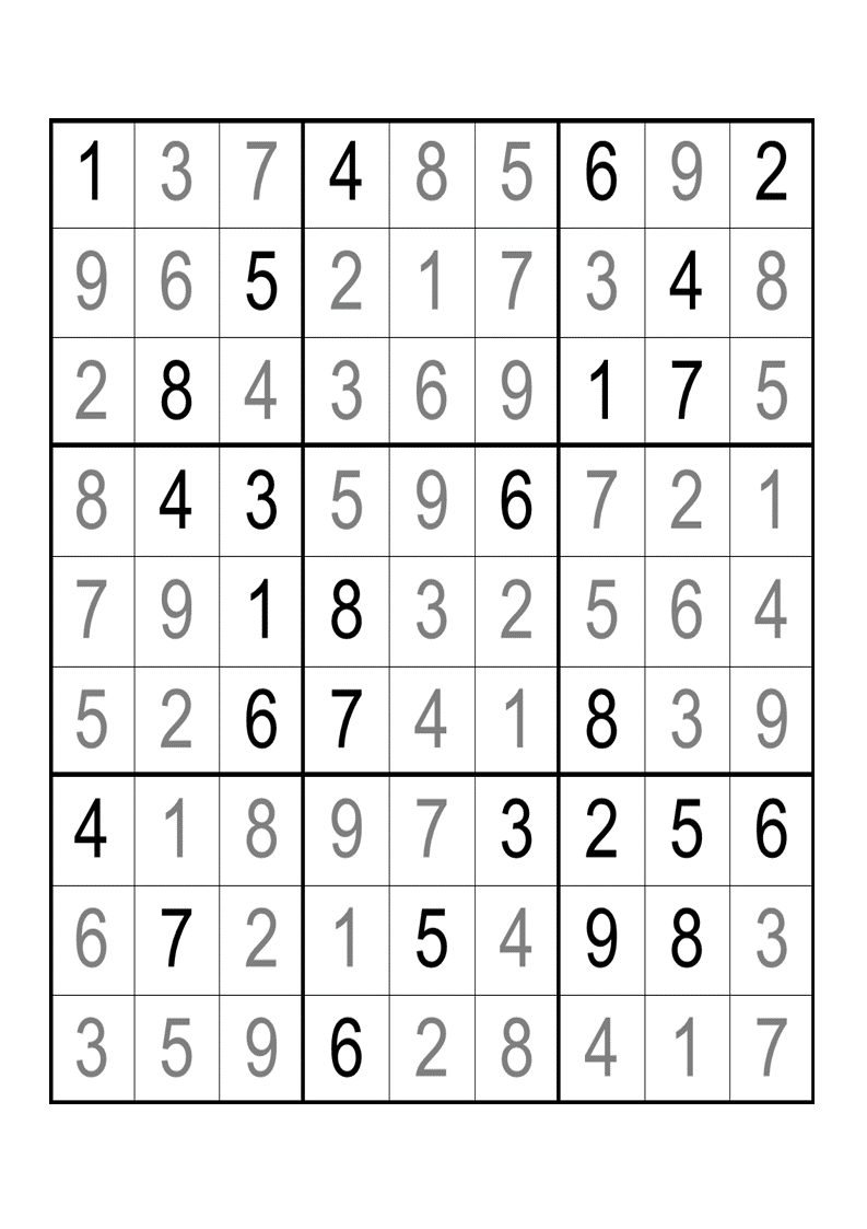 Easy Sudoku Printable with Answers • Redlaw Puzzles