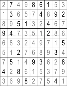 Sudoku Medium Difficulty solution