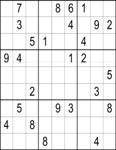 Sudoku Medium Difficulty example