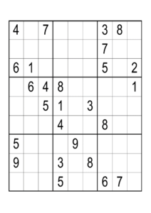 Sample of Really Hard Sudoku Printable Puzzle